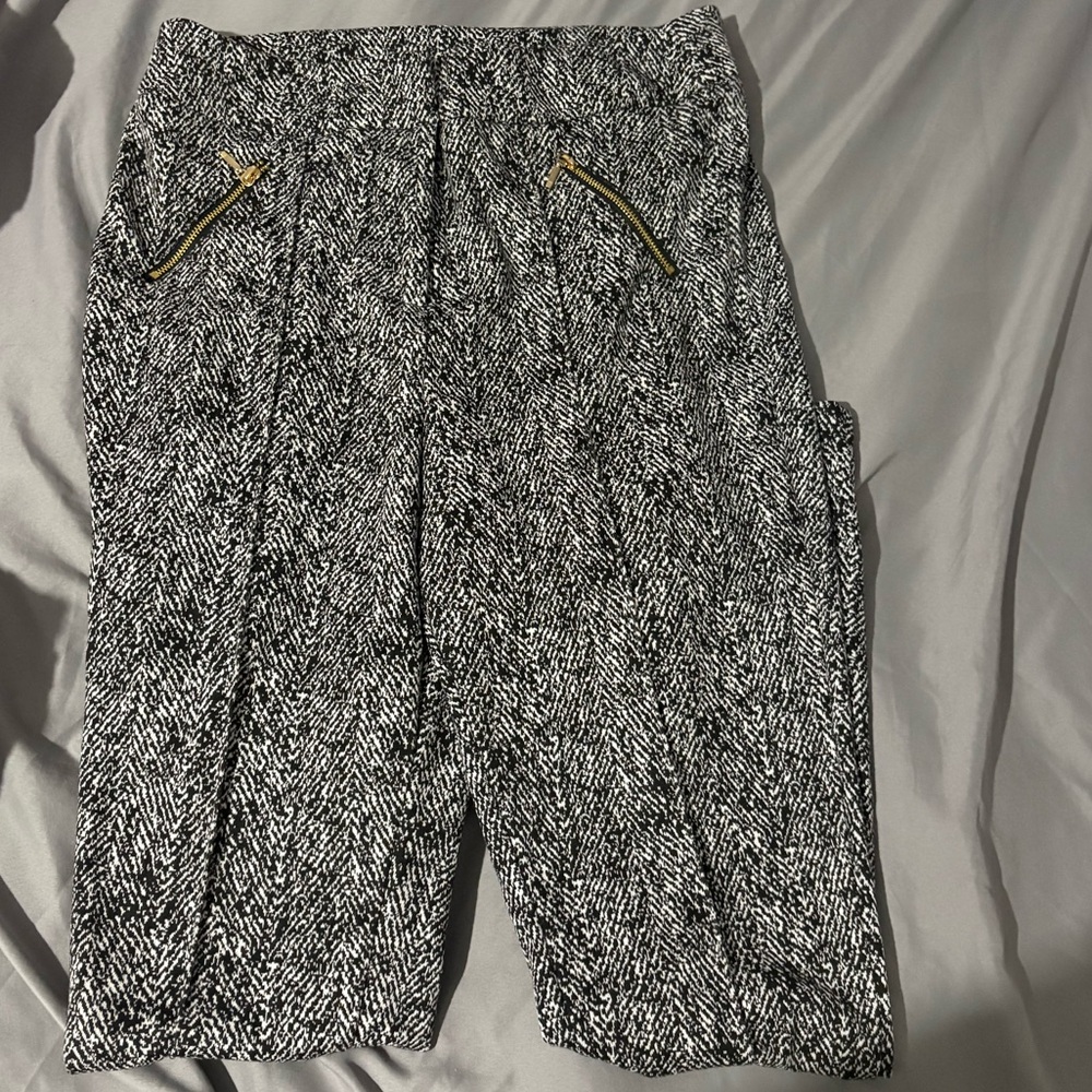 Worthington Womens Skinny Fit Stretch Dress High Rise Zipper Accent Pants